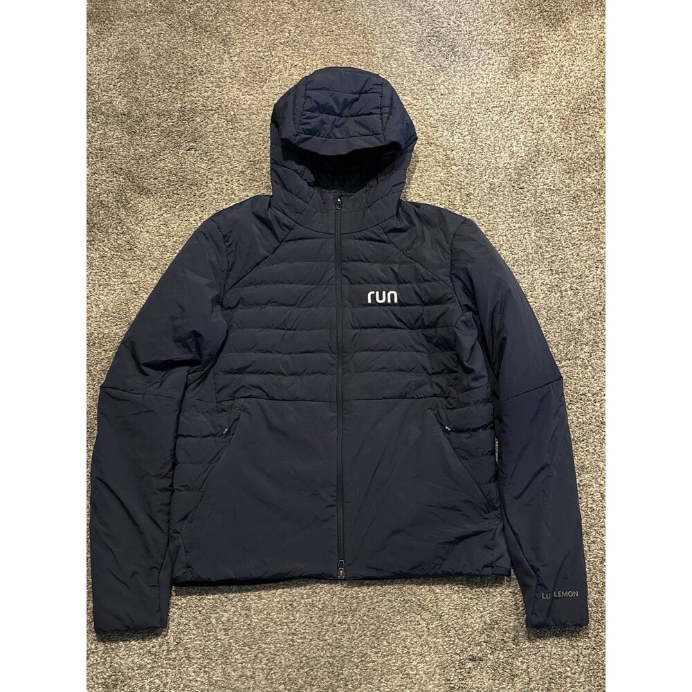 Lululemon Men’s Down For It All Hoodie Jacket Quilted Puffer Size Large Blue
